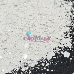 Coco Metallic Chunky Glitter - White Glitter Coco Metallic Chunky Glitter - White Glitter