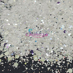 Diamond Metallic Chunky Glitter - White Glitter Diamond Metallic Chunky Glitter - White Glitter