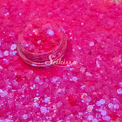 Bright Fuchsia Iridescent Chunky Glitter - Pink Glitter Bright Fuchsia Iridescent Chunky Glitter - Pink Glitter