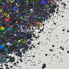 Midnight Galaxy™ Holographic Chunky Glitter - Black Glitter Midnight Galaxy™ Holographic Chunky Glitter - Black Glitter