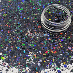 Midnight Galaxy™ Holographic Chunky Glitter - Black Glitter Midnight Galaxy™ Holographic Chunky Glitter - Black Glitter