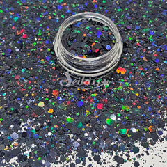 Midnight Galaxy™ Holographic Chunky Glitter - Black Glitter Midnight Galaxy™ Holographic Chunky Glitter - Black Glitter