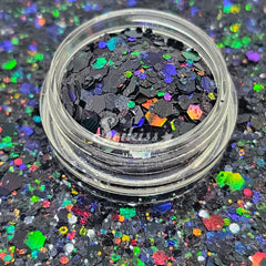 Midnight Galaxy™ Holographic Chunky Glitter - Black Glitter Midnight Galaxy™ Holographic Chunky Glitter - Black Glitter