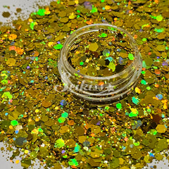 Starlight Galaxy Holographic Chunky Glitter - Gold Glitter Starlight Galaxy Holographic Chunky Glitter - Gold Glitter