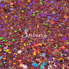 Dark Rose Galaxy Holographic Chunky Glitter - Pink/Copper Glitter Dark Rose Galaxy Holographic Chunky Glitter - Pink/Copper Glitter