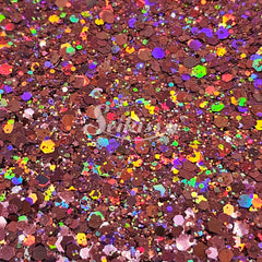 Dark Rose Galaxy Holographic Chunky Glitter - Pink/Copper Glitter Dark Rose Galaxy Holographic Chunky Glitter - Pink/Copper Glitter