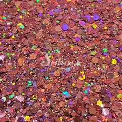 Dark Rose Galaxy Holographic Chunky Glitter - Pink/Copper Glitter Dark Rose Galaxy Holographic Chunky Glitter - Pink/Copper Glitter