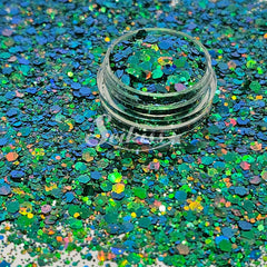 Jade Galaxy Holographic Chunky Glitter - Green Glitter Jade Galaxy Holographic Chunky Glitter - Green Glitter