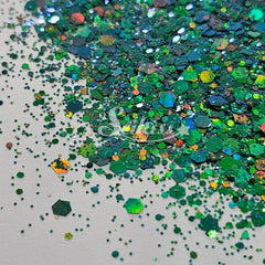 Jade Galaxy Holographic Chunky Glitter - Green Glitter Jade Galaxy Holographic Chunky Glitter - Green Glitter