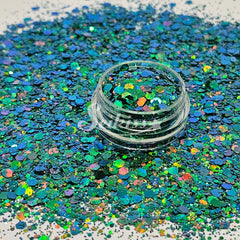 Jade Galaxy Holographic Chunky Glitter - Green Glitter Jade Galaxy Holographic Chunky Glitter - Green Glitter