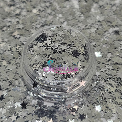 Silver Stars Metallic Shape Glitter - Silver Glitter Silver Stars Metallic Shape Glitter - Silver Glitter