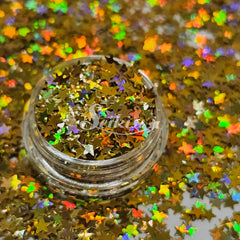 Holographic Gold Stars Shape Glitter - Gold Glitter Holographic Gold Stars Shape Glitter - Gold Glitter