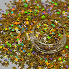 Holographic Gold Stars Shape Glitter - Gold Glitter Holographic Gold Stars Shape Glitter - Gold Glitter