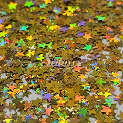 Holographic Gold Stars Shape Glitter - Gold Glitter Holographic Gold Stars Shape Glitter - Gold Glitter