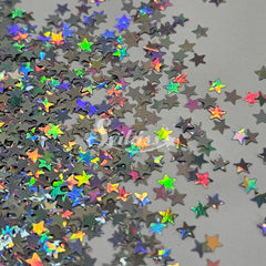 Holographic Silver Stars Shape Glitter - Silver Glitter Holographic Silver Stars Shape Glitter - Silver Glitter