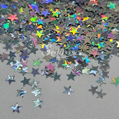 Holographic Silver Stars Shape Glitter - Silver Glitter Holographic Silver Stars Shape Glitter - Silver Glitter