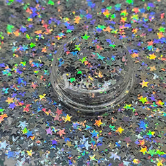 Holographic Silver Stars Shape Glitter - Silver Glitter Holographic Silver Stars Shape Glitter - Silver Glitter