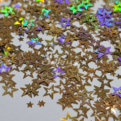 Gold Retro Stars Shape Glitter - Gold Glitter Gold Retro Stars Shape Glitter - Gold Glitter