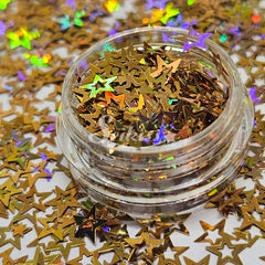 Gold Retro Stars Shape Glitter - Gold Glitter Gold Retro Stars Shape Glitter - Gold Glitter