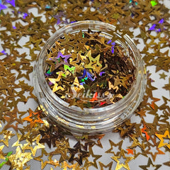 Gold Retro Stars Shape Glitter - Gold Glitter Gold Retro Stars Shape Glitter - Gold Glitter