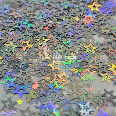 Silver Retro Stars Shape Glitter - Silver Glitter Silver Retro Stars Shape Glitter - Silver Glitter