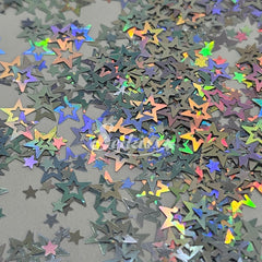 Silver Retro Stars Shape Glitter - Silver Glitter Silver Retro Stars Shape Glitter - Silver Glitter