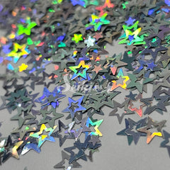 Silver Retro Stars Shape Glitter - Silver Glitter Silver Retro Stars Shape Glitter - Silver Glitter