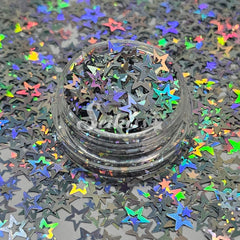 Silver Retro Stars Shape Glitter - Silver Glitter Silver Retro Stars Shape Glitter - Silver Glitter