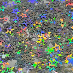 Silver Retro Stars Shape Glitter - Silver Glitter Silver Retro Stars Shape Glitter - Silver Glitter