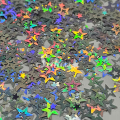 Silver Retro Stars Shape Glitter - Silver Glitter Silver Retro Stars Shape Glitter - Silver Glitter