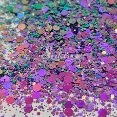 Fantasy Chameleon Chunky Glitter - Purple Glitter / Green Glitter Fantasy Chameleon Chunky Glitter - Purple Glitter / Green Glitter