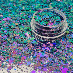 Fantasy Chameleon Chunky Glitter - Purple Glitter / Green Glitter Fantasy Chameleon Chunky Glitter - Purple Glitter / Green Glitter