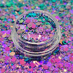 Fantasy Chameleon Chunky Glitter - Purple Glitter / Green Glitter Fantasy Chameleon Chunky Glitter - Purple Glitter / Green Glitter