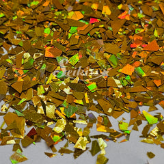 Golden Laser Holographic Flakes Glitter - Gold Glitter Golden Laser Holographic Flakes Glitter - Gold Glitter