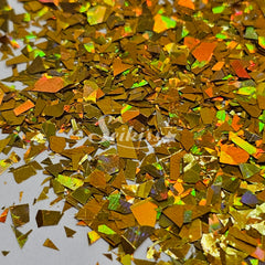 Golden Laser Holographic Flakes Glitter - Gold Glitter Golden Laser Holographic Flakes Glitter - Gold Glitter