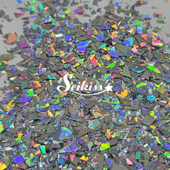 Silver Laser Holographic Flakes Glitter - Silver Glitter Silver Laser Holographic Flakes Glitter - Silver Glitter