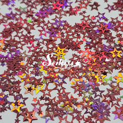 Rose Gold Retro Stars Shape Glitter - Pink Glitter Rose Gold Retro Stars Shape Glitter - Pink Glitter