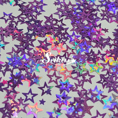 Purple Retro Stars Shape Glitter - Purple Glitter Purple Retro Stars Shape Glitter - Purple Glitter