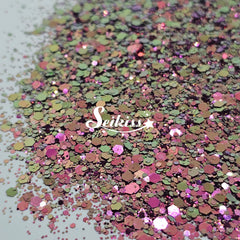 Succulent Chameleon Chunky Glitter - Pink Glitter / Golden Green Glitter Succulent Chameleon Chunky Glitter - Pink Glitter / Golden Green Glitter