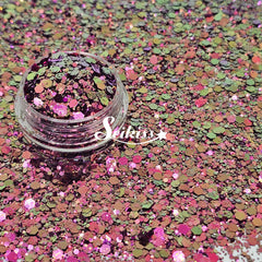 Succulent Chameleon Chunky Glitter - Pink Glitter / Golden Green Glitter Succulent Chameleon Chunky Glitter - Pink Glitter / Golden Green Glitter