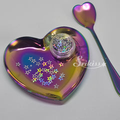 Heart Tray and Spoon Set for Craft - Multicolor Heart Tray and Spoon Set for Craft - Multicolor