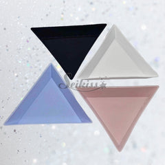 Triangle Palette for Glitter, Nails, Rhinestones - White, Black, Pink, Blue Triangle Palette for Glitter, Nails, Rhinestones - White, Black, Pink, Blue