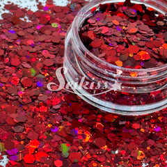 Ruby Galaxy Holographic Chunky Glitter - Red Glitter Ruby Galaxy Holographic Chunky Glitter - Red Glitter
