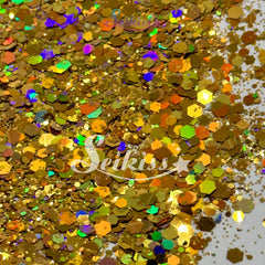 Golden Mirage Holographic Chunky Glitter - Gold Glitter Golden Mirage Holographic Chunky Glitter - Gold Glitter