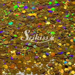 Golden Mirage Holographic Chunky Glitter - Gold Glitter Golden Mirage Holographic Chunky Glitter - Gold Glitter