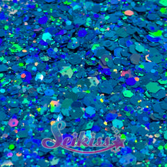 Ocean Galaxy Holographic Chunky Glitter - Blue Glitter Ocean Galaxy Holographic Chunky Glitter - Blue Glitter