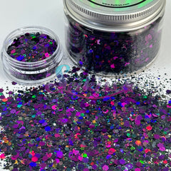 Super Nova Galaxy Holographic Chunky Glitter - Black Glitter Super Nova Galaxy Holographic Chunky Glitter - Black Glitter