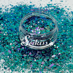 Velvet Chameleon Chunky Glitter - Purple Glitter / Turquoise Glitter Velvet Chameleon Chunky Glitter - Purple Glitter / Turquoise Glitter