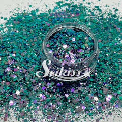 Velvet Chameleon Chunky Glitter - Purple Glitter / Turquoise Glitter Velvet Chameleon Chunky Glitter - Purple Glitter / Turquoise Glitter
