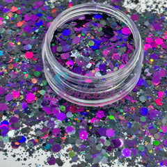 Super Nova Galaxy Holographic Chunky Glitter - Black Glitter Super Nova Galaxy Holographic Chunky Glitter - Black Glitter